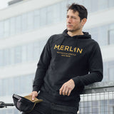 Merlin Sycamore Pull Over Organic Cotton Fleece Hoody Black