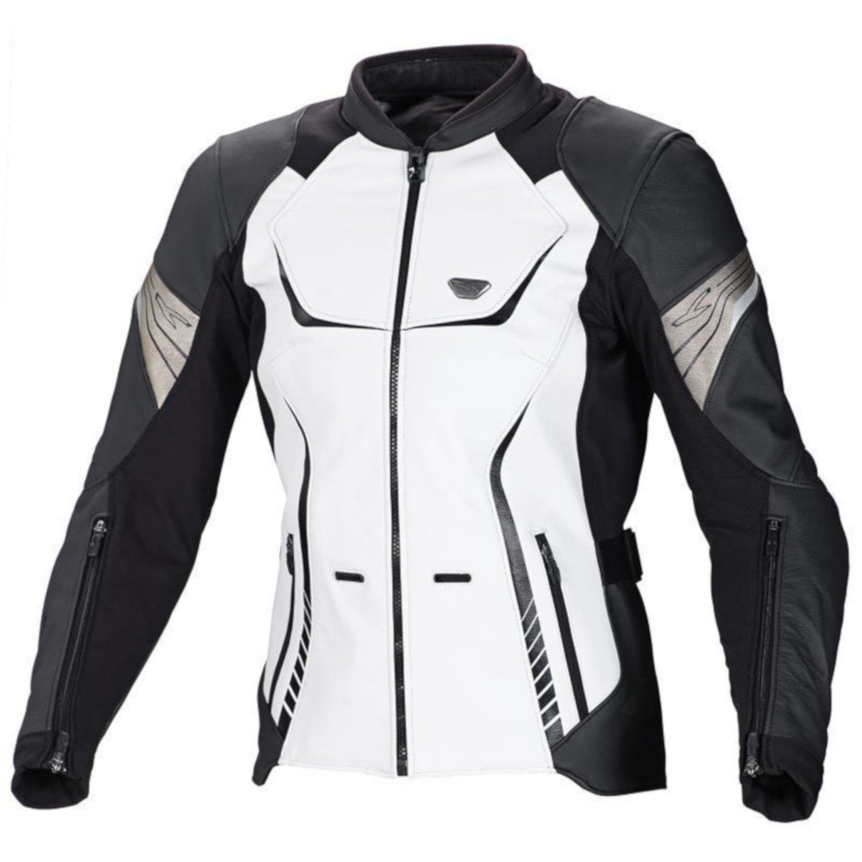 Macna Orient Ladies Leather Touring Jacket Black/White - Large