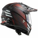 LS2 MX436 Pioneer EVO Saturn Adventure Helmet - Matt Black / Red