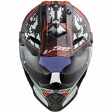 LS2 MX436 Pioneer EVO Saturn Adventure Helmet - Matt Black / Red