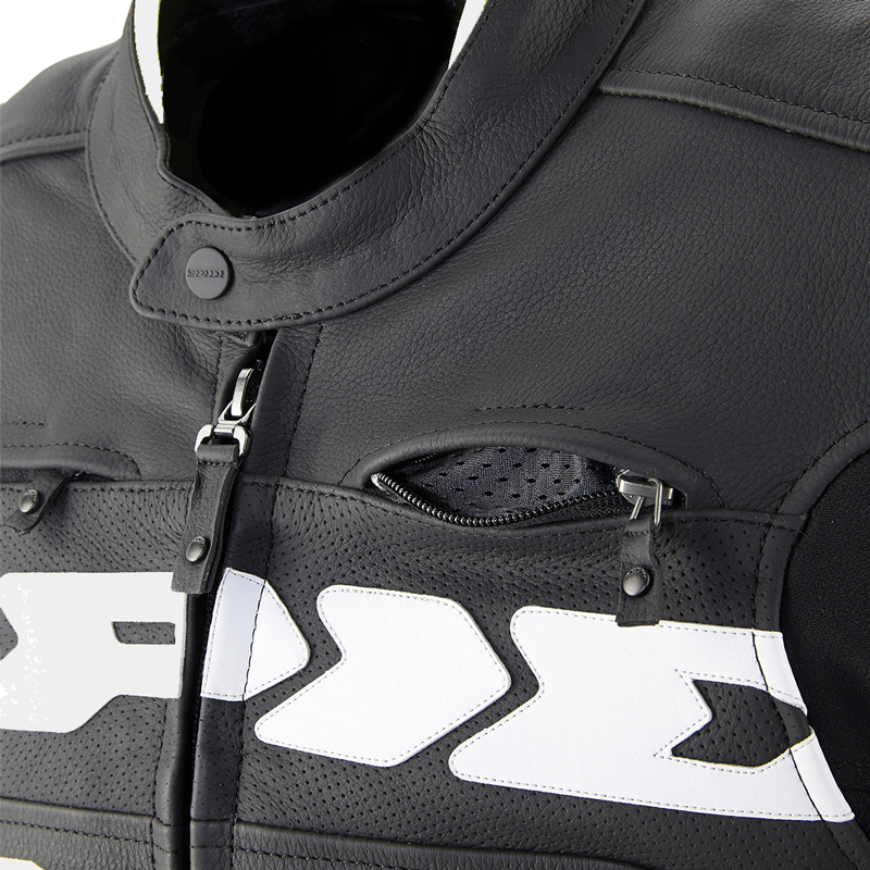 Spidi Evo Rider Leather Sports Jacket - Black / White