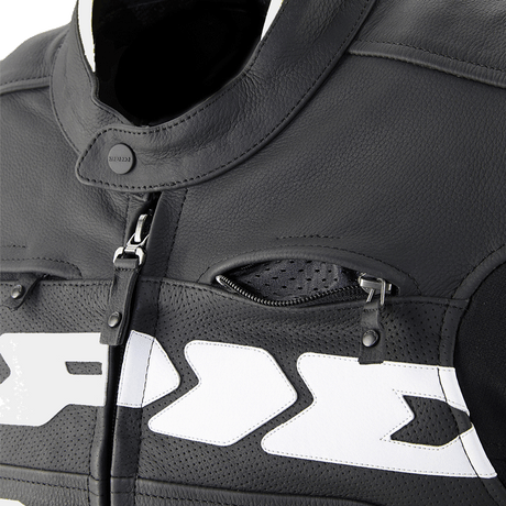Spidi Evo Rider Leather Sports Jacket - Black / White