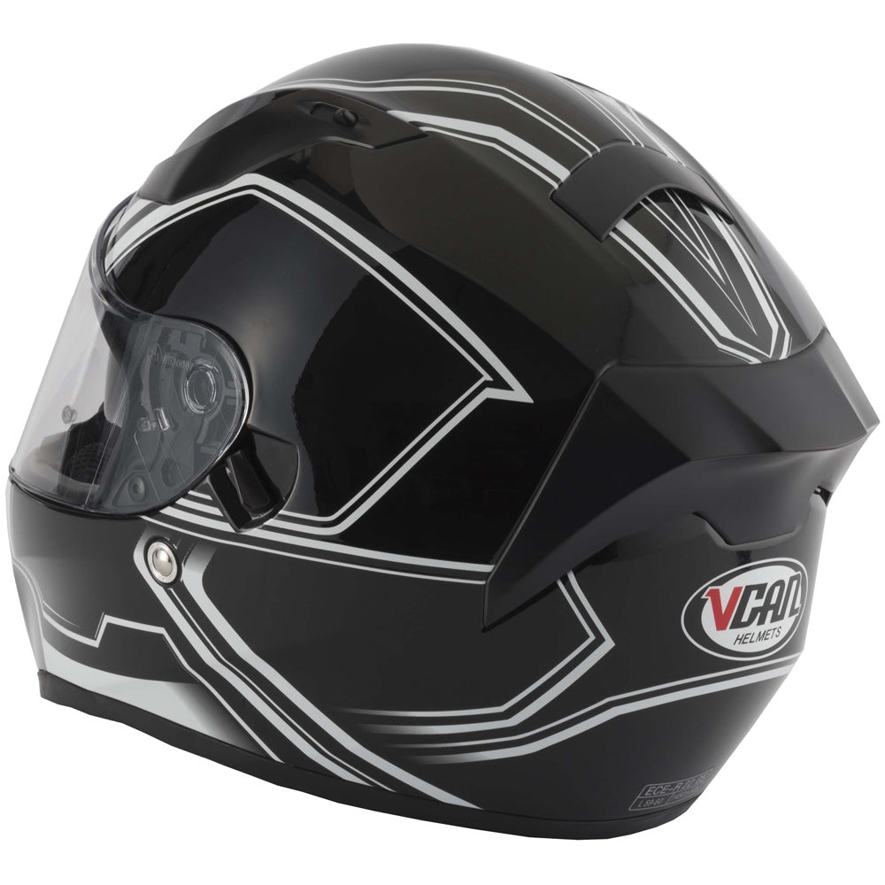Vcan V128 Full Face Helmet - Tracer White
