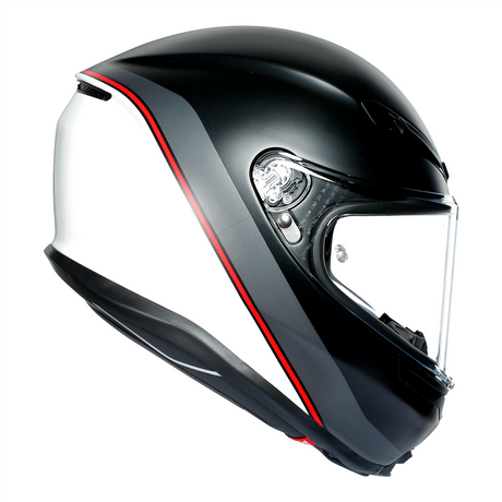 AGV K6 "Minimal" Full Face Helmet - Matt Black / White / Red