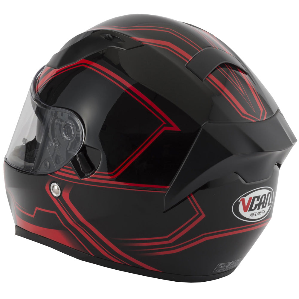 Vcan V128 Full Face Helmet - Tracer Red
