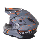 Viper RX V288 Double Visor Enduro Helmet - Matt Ventura Grey / Orange