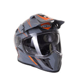 Viper RX V288 Double Visor Enduro Helmet - Matt Ventura Grey / Orange
