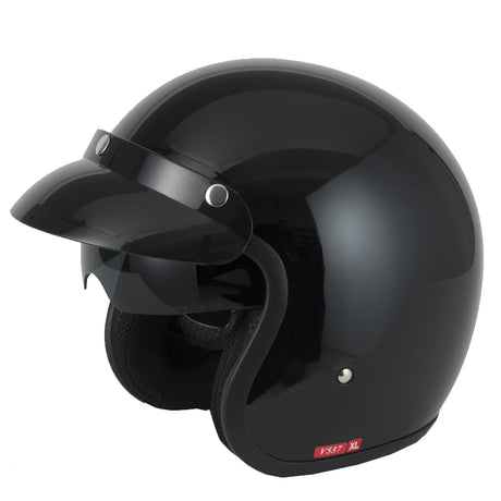 Vcan V537 Open Face Helmet - Gloss Black